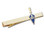 Masonic Regalia - Masonic Lodge Blue Trowel Tie Clip / Tie Bar - Gold Color with Classic Freemasons Symbol 