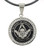  Widows Sons - Silver Color Stainless Steel Masonic Freemason Pendant Medal Charm with CZ Rim and Skull Square and Compass - In Memory Of Hiram Abiff. Includes PVC Chain Necklace