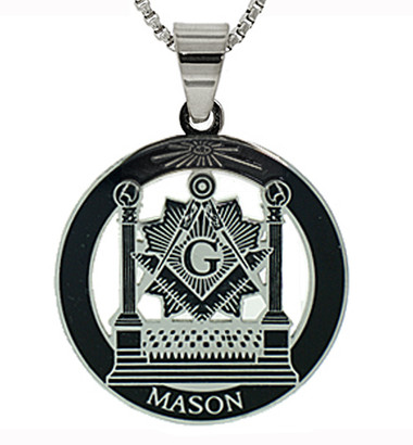 Masonic Pillars Pendant - Silver Color Stainless Steel Masonic ...