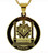 Masonic Pillars Pendant - Gold Color Stainless Steel Masonic Freemason Necklace Disc Shaped Charm Pillars, Altar, Square and Compass - Includes Chain Necklace