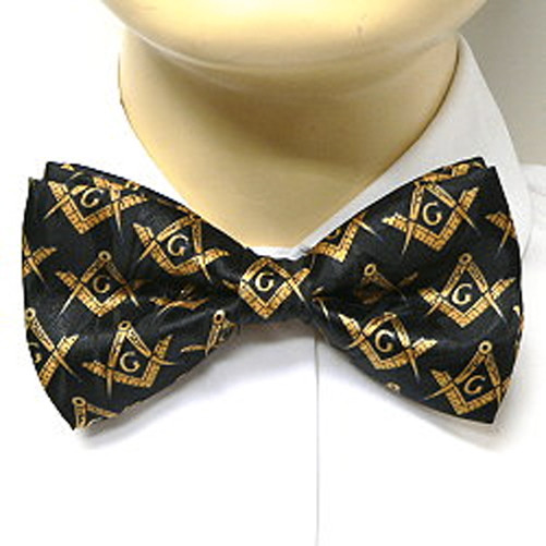 Mens Freemasons Masonic Black Woven Neck Tie, Black, Standard Tie