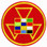 Past High Priest Masonic Patch - Colorful symbol on color red round surface for Freemasons