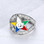 silver and CZ OES eastern star ring for women