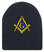 Masonic Hat Winter - Black Beanie Cap with Golden Standard Masons Symbol - One Size Fits Most Freemasons Hat. Masonic Clothing, Apparel and Merchandise.