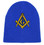 Masonic Hat Winter - Royal Blue Beanie Cap - Golden Compass Masons Symbol. One Size Fits Most Freemasons Hat. Masonic Clothing, Apparel and Merchandise