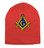 Masonic Hat Winter -Red Beanie Cap - Golden Compass Masons Symbol. One Size Fits Most Freemasons Hat. Masonic Clothing, Apparel and Merchandise 