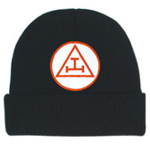 Royal Arch Masons Beanie Hat. Black Winter Cap - Triple Tau Royal Arch Freemasons Symbol One Size Fits Most. Freemason Clothing Apparel and Merchandise