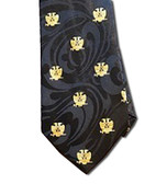 Scottish Rite Masonic Neck Tie - Black Background Polyester long tie - Double Eagle 32nd Degree pattern design for Freemasons