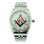 Masonic Watch - Red Lodge Masonic Logo Compass & Square - Silver Color Steel Band - Full Silver Face Dial Freemason Symbol Watch
