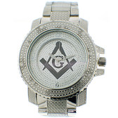 silver tone masonic watch for freemasons