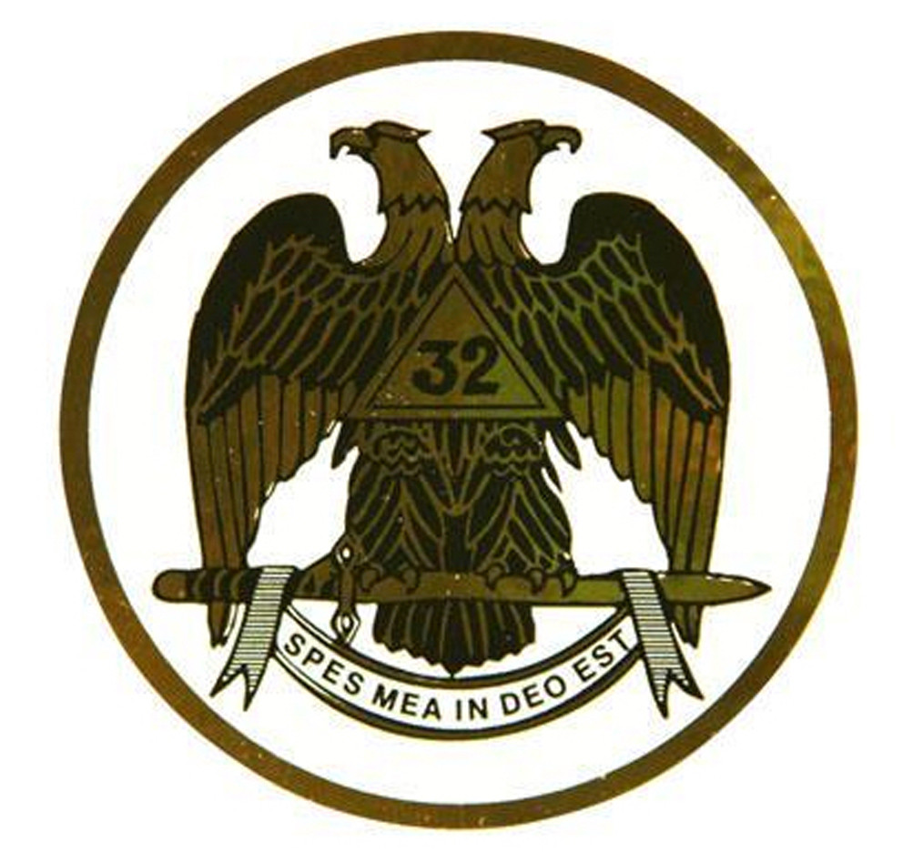 Round Masonic Car Sticker Decal Scottish Rite 32nd Degree Masonic Car Emblem With Eagle Logo Thin Sticker With Back Adhesive Mason Zone