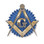 blue and white freemason compass and square keyring masonic