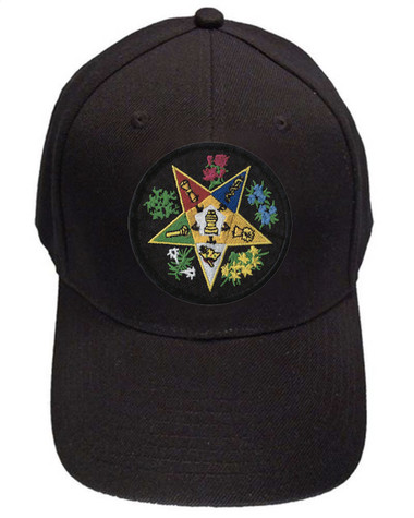 black masonic O.E.S star order of the eastern star baseball cap