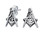 freemason earrings - compass and square symbol 