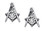 masonic earrings - compass and square logo