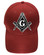 red masonic baseball cap with freemason logo compass and square