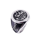 Mason Knights of Templar Cross and Crown Freemason Ring / Masonic Ring for sale - Enamel & Stainless Steel Band