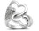 womens promise rings Womens Melt My Heart - Rhodium Plated Commitment ring w/ CZ Stones - Silver Color Poesy Promise Ring