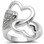 Womens Melt My Heart - Rhodium Plated Commitment ring w/ CZ Stones - Silver Color Poesy Promise Ring