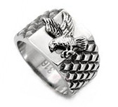 Veteran U.S. Pride - Steel American Bald Eagle Ring - Military Ring
