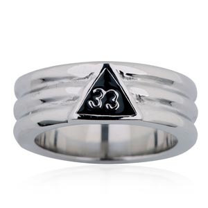 Scottish Rite Rings / Masonic Rings - Scottish Rite 33rd Degree Grooved Band (Steel) for Freemasons