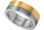 Men's wedding bands Stainless Steel Ring w/ 14K Gold IP Top Section - Marriage Wedding Band Ring.