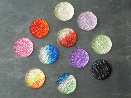 Resin Glittery Cabochons 25mm