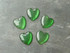 Green Glass Heart Cabochons 25mm