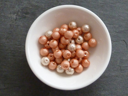 Crinkle Glass Pearl Beads 6mm