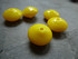 Handmade Hollow Glass Yellow Beads