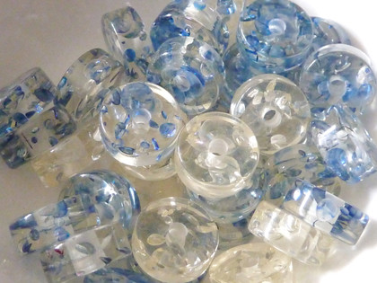 Resin Beads 12mm pk 10 Blue & Clear 