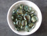 Facetted Crystal Coin Twist Beads Grey-Green 14mm