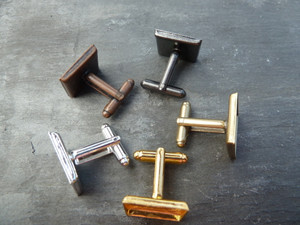 Square Cufflinks with 16mm Bezel Cup