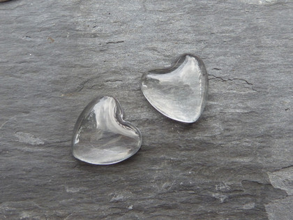 Crystal Clear Domed Glass Hearts 18mm