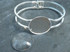 Silver Plated Spring Bangle with 25mm Bezel