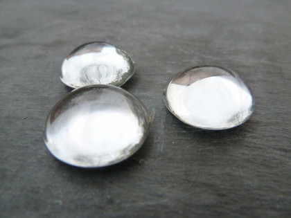 High-Domed Crystal Clear Round Glass Cabochons 15mm