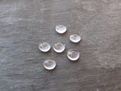 Crystal Clear Domed Round Glass Cabochons 6mm