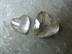 Crystal Clear Little Glass Hearts 16mm