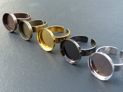 Ring Blanks with 16mm Round Bezel Cup