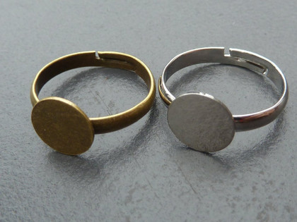 Ring Blanks with Pad - Silver or Bronze Tone