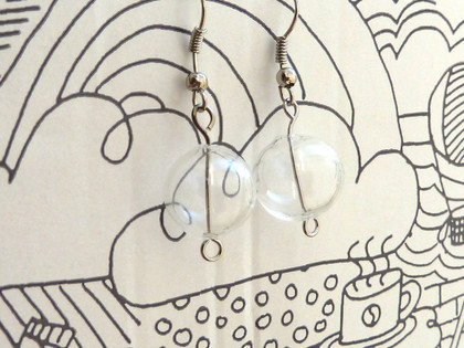 Clear Hollow Blown Glass Beads - Round 13mm