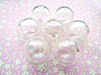 Clear Hollow Blown Glass Beads - Round 18mm