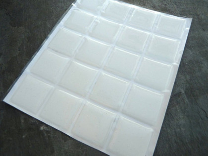 Clear Square Epoxy Stickers 25mm