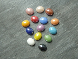 Colourful Glass Cabochons 8x10mm Oval