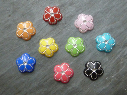 Silver Detailed Flower Cabochons