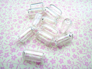 Clear Hollow Blown Glass Beads - Tube 10x17mm