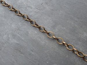 Flat Oval Link in Antique Bronze By The Metre