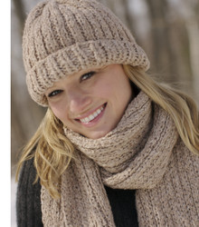 Ribbed Hat and Scarf Set