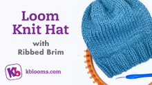 Loom Knit Hat with Ribbed Brim