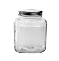 Anchor Hocking 1 Gallon Glass Cracker Jar with Brushed Silver lid, set of 4